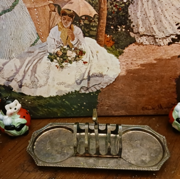 🏏🇬🇧Antique Cheltenham Co. RARE⚽️🇬🇧1920's SilverPlate Toast&Jam Rack! 🛍 - Picture 1 of 8